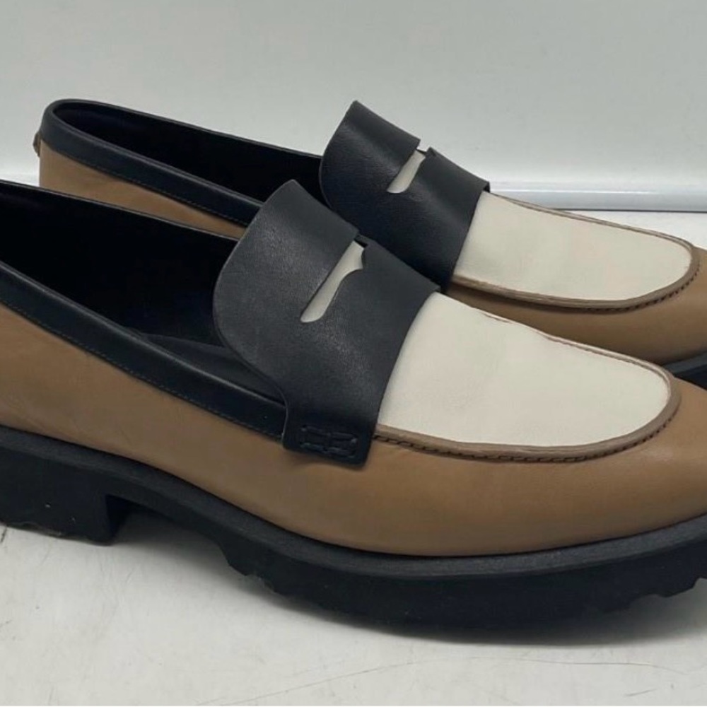NEW Cole Haan Geneva Women's Two-Tone Leather Penny Loafers Black, Tan & White 9 - Picture 6 of 6